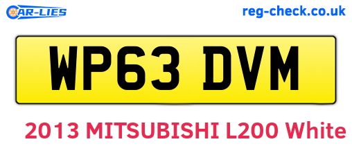 WP63DVM are the vehicle registration plates.