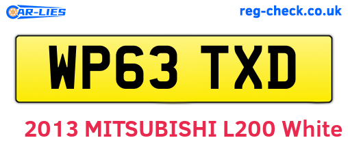 WP63TXD are the vehicle registration plates.