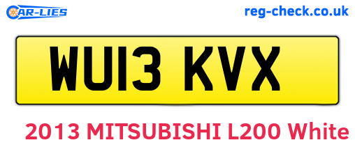 WU13KVX are the vehicle registration plates.