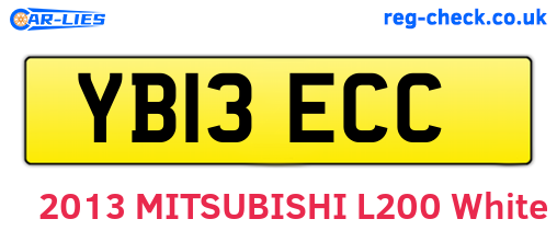 YB13ECC are the vehicle registration plates.