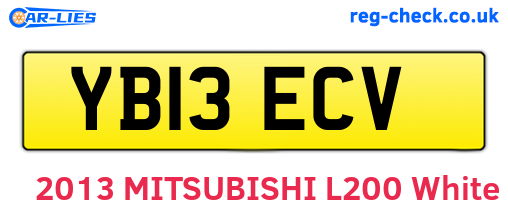 YB13ECV are the vehicle registration plates.