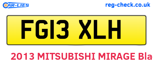 FG13XLH are the vehicle registration plates.