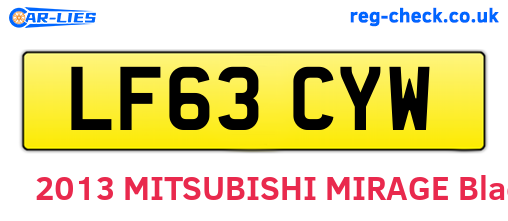 LF63CYW are the vehicle registration plates.