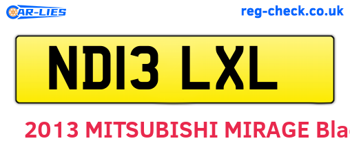 ND13LXL are the vehicle registration plates.
