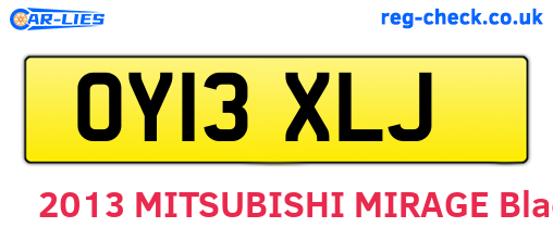 OY13XLJ are the vehicle registration plates.