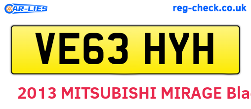 VE63HYH are the vehicle registration plates.