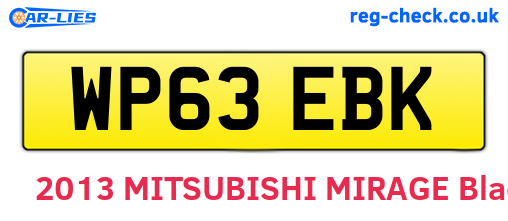 WP63EBK are the vehicle registration plates.