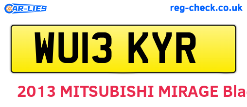 WU13KYR are the vehicle registration plates.
