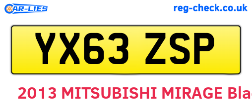 YX63ZSP are the vehicle registration plates.