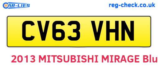 CV63VHN are the vehicle registration plates.