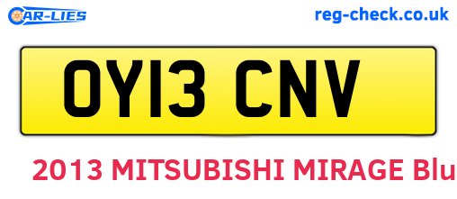 OY13CNV are the vehicle registration plates.