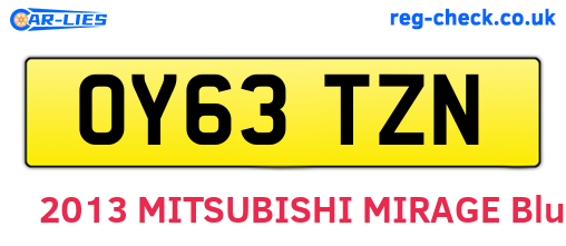 OY63TZN are the vehicle registration plates.