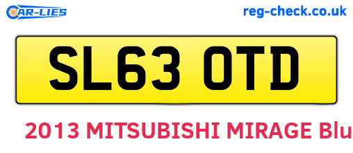 SL63OTD are the vehicle registration plates.