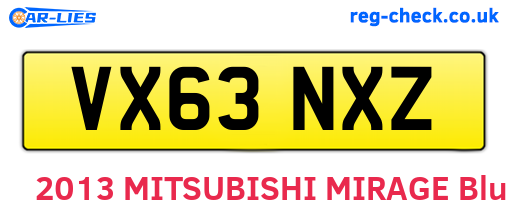 VX63NXZ are the vehicle registration plates.