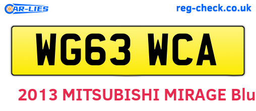 WG63WCA are the vehicle registration plates.