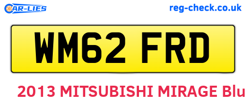 WM62FRD are the vehicle registration plates.