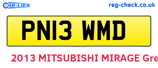 PN13WMD are the vehicle registration plates.