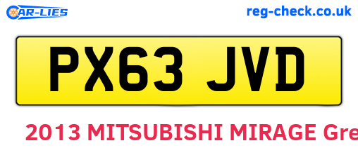 PX63JVD are the vehicle registration plates.