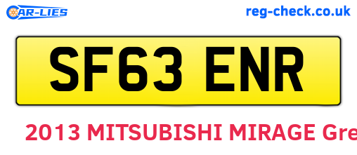 SF63ENR are the vehicle registration plates.