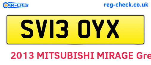 SV13OYX are the vehicle registration plates.