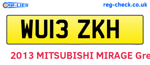 WU13ZKH are the vehicle registration plates.