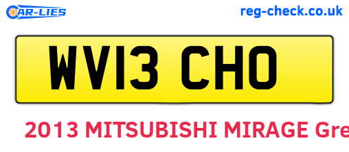WV13CHO are the vehicle registration plates.