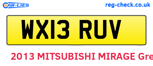 WX13RUV are the vehicle registration plates.