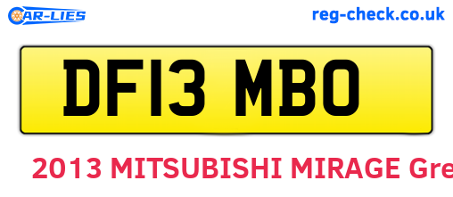DF13MBO are the vehicle registration plates.