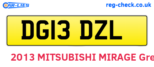 DG13DZL are the vehicle registration plates.
