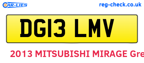 DG13LMV are the vehicle registration plates.