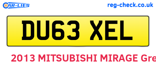 DU63XEL are the vehicle registration plates.