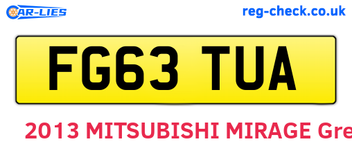 FG63TUA are the vehicle registration plates.