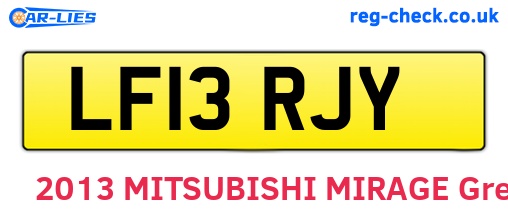 LF13RJY are the vehicle registration plates.