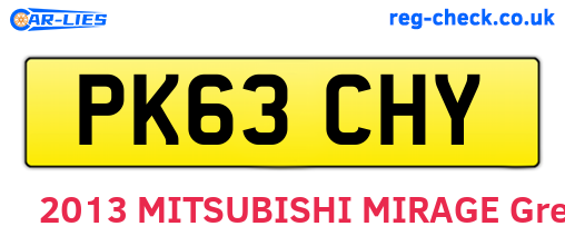 PK63CHY are the vehicle registration plates.
