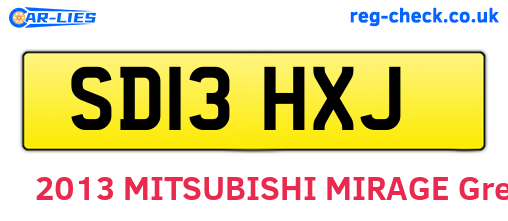 SD13HXJ are the vehicle registration plates.