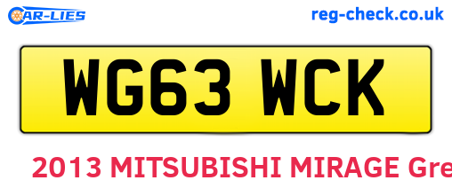 WG63WCK are the vehicle registration plates.