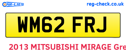 WM62FRJ are the vehicle registration plates.