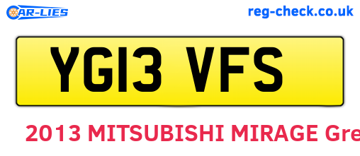 YG13VFS are the vehicle registration plates.