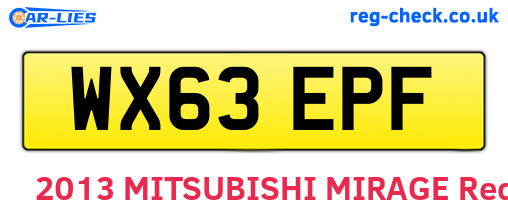WX63EPF are the vehicle registration plates.