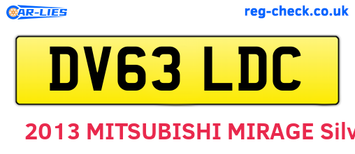 DV63LDC are the vehicle registration plates.