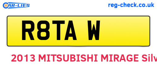 R8TAW are the vehicle registration plates.
