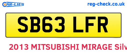 SB63LFR are the vehicle registration plates.