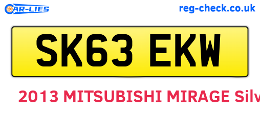 SK63EKW are the vehicle registration plates.