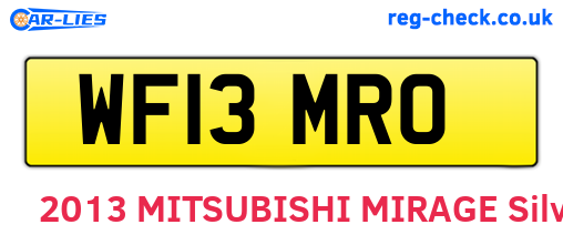WF13MRO are the vehicle registration plates.