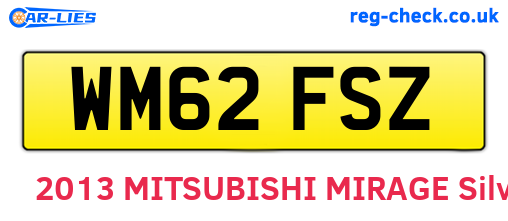 WM62FSZ are the vehicle registration plates.