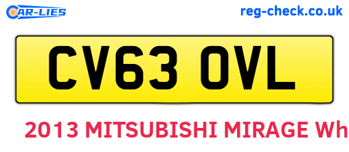 CV63OVL are the vehicle registration plates.