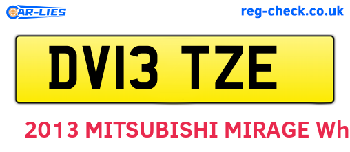 DV13TZE are the vehicle registration plates.