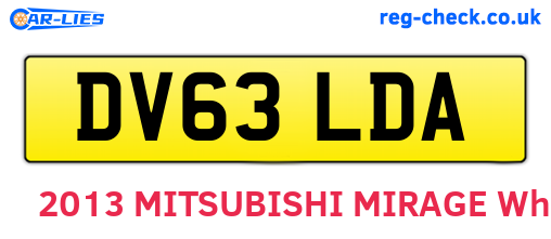DV63LDA are the vehicle registration plates.