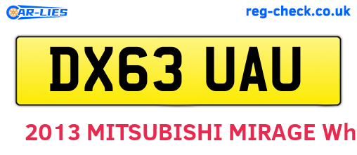 DX63UAU are the vehicle registration plates.