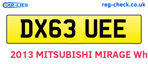 DX63UEE are the vehicle registration plates.